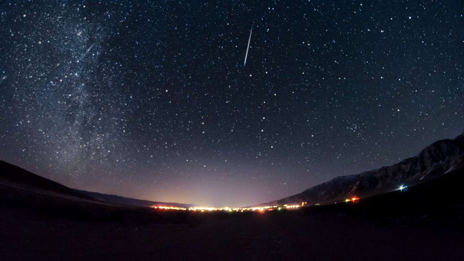 meteor over small town
