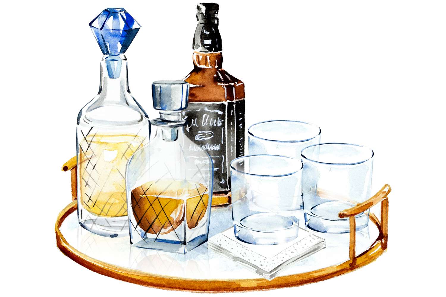 bar spirits organizational tray
