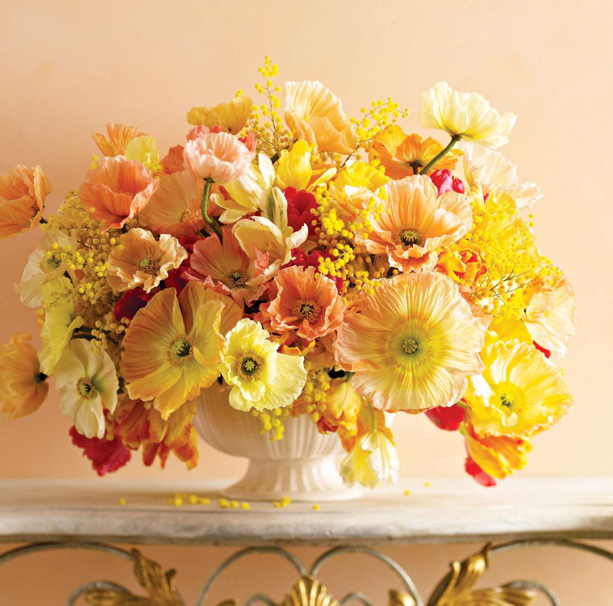 yellow and red flower arrangement