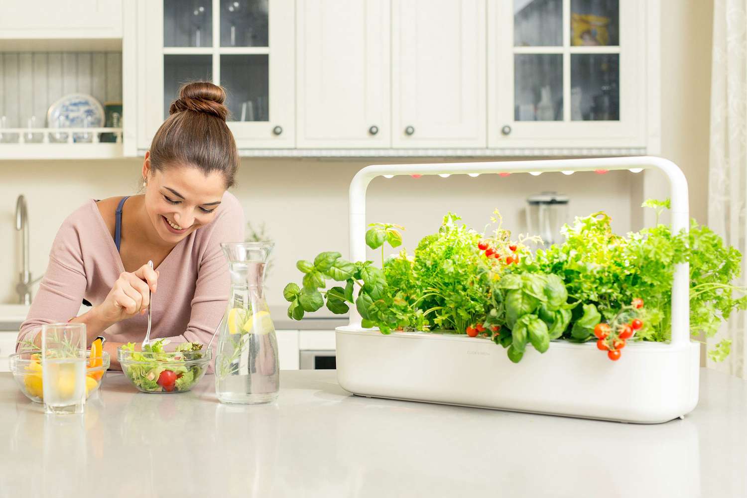 click and grown smart garden on counter top