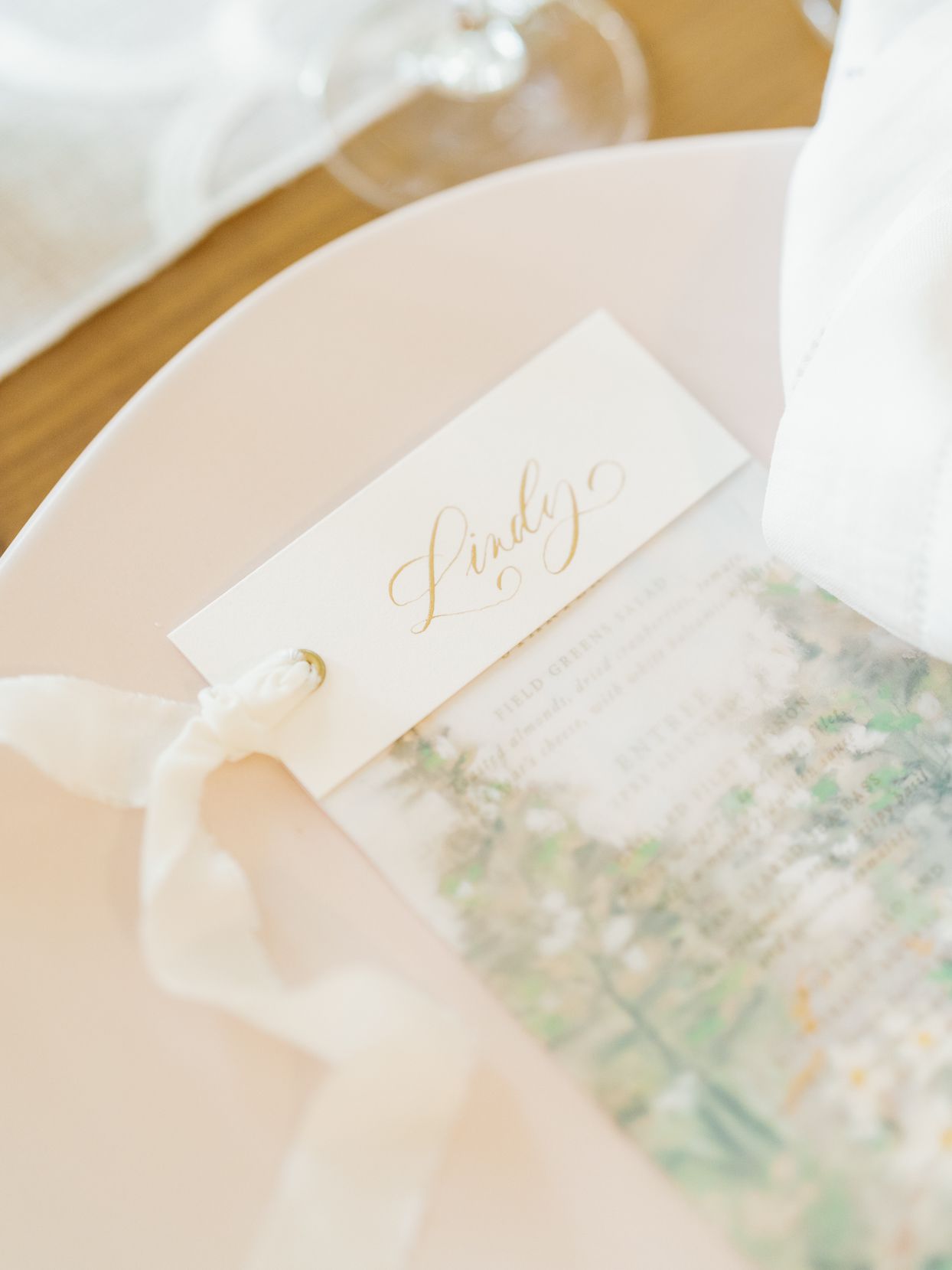 reception place settings with names