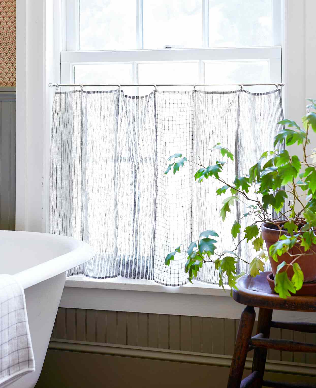 How to Make a Café Curtain Using a Tea Towel   Martha Stewart