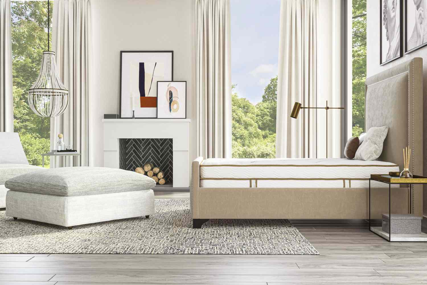 modern luxury bedroom, Saatva Latex Hybrid Mattress