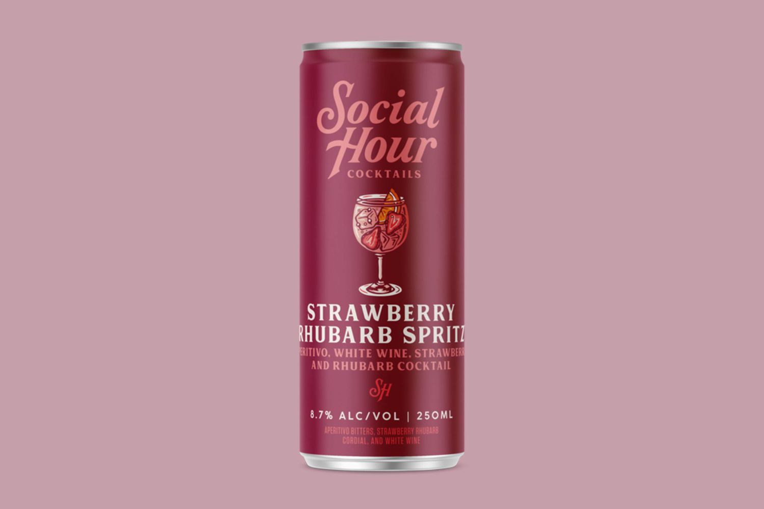 Social Hour Cocktails Strawberry-Rhubarb Spritzz