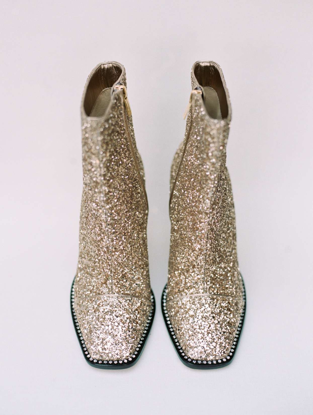 gold sparkle wedding boots