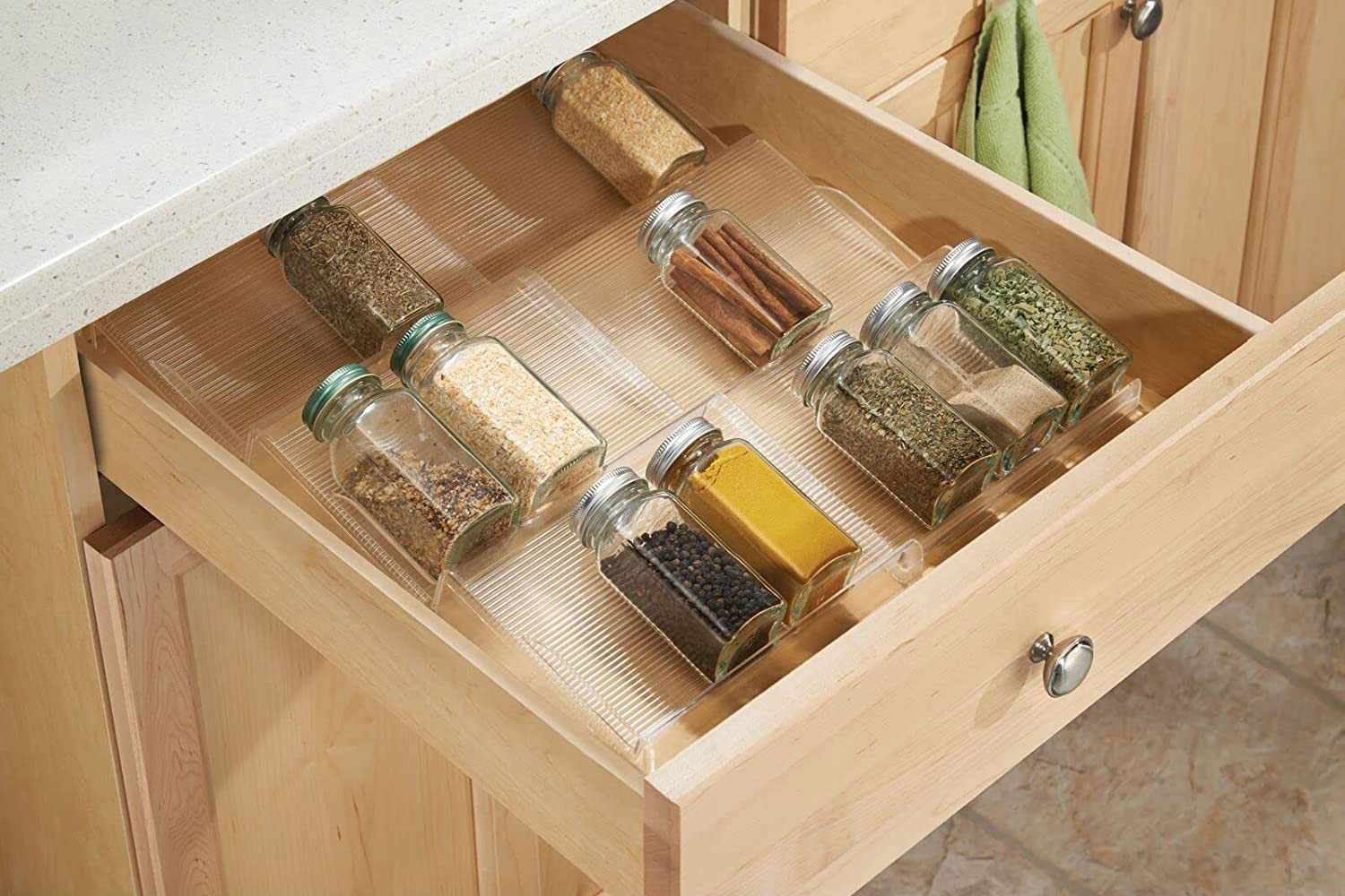mDesign Expandable Plastic Deluxe Spice Rack
