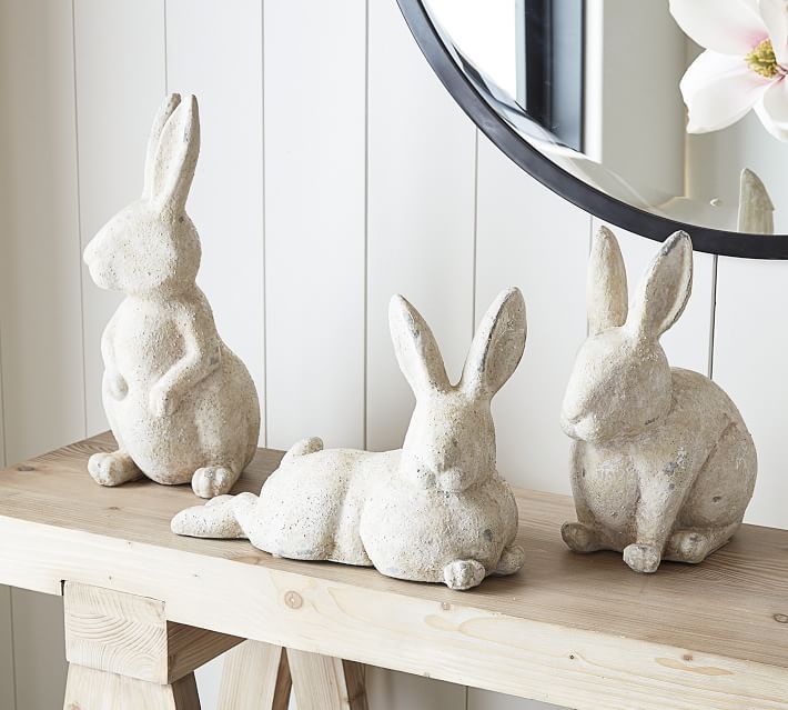 Stone Easter Bunny Sculptures
