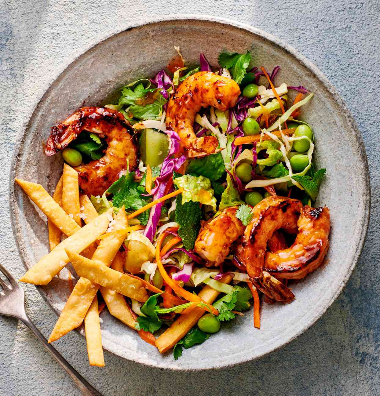 Gingery Shrimp Salad with Crispies