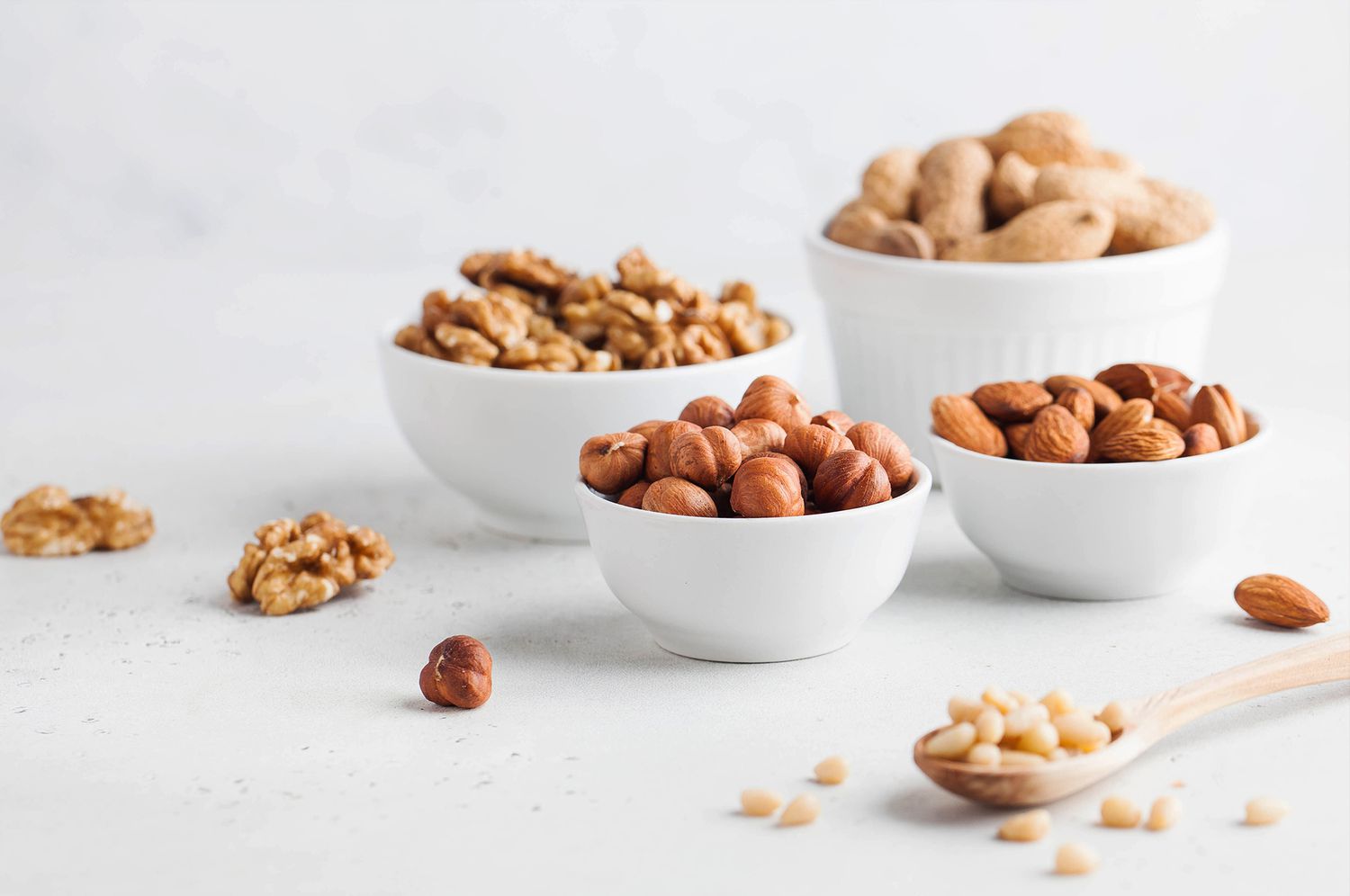Misc tree nuts in bowls