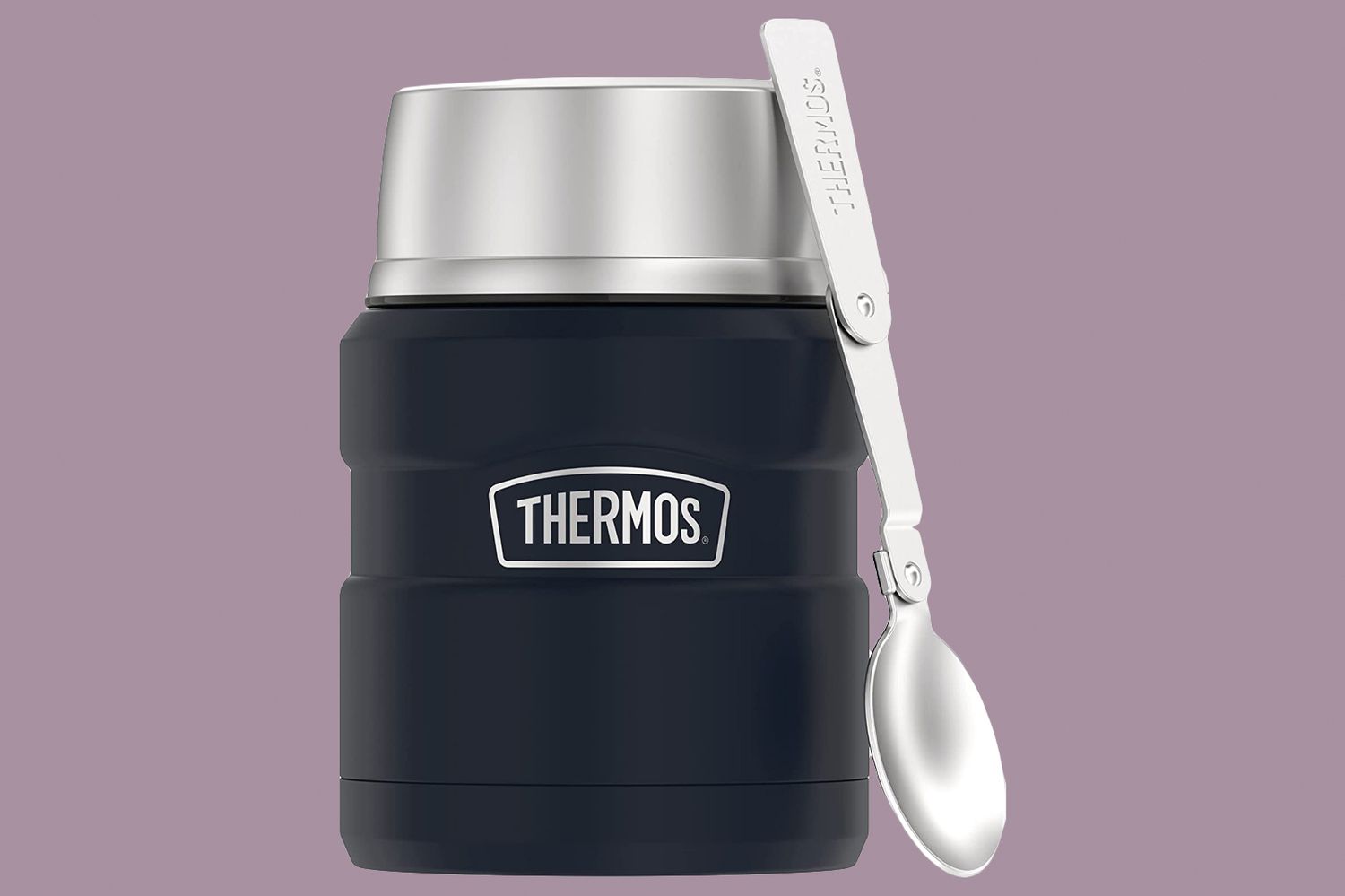 Thermos on solid background