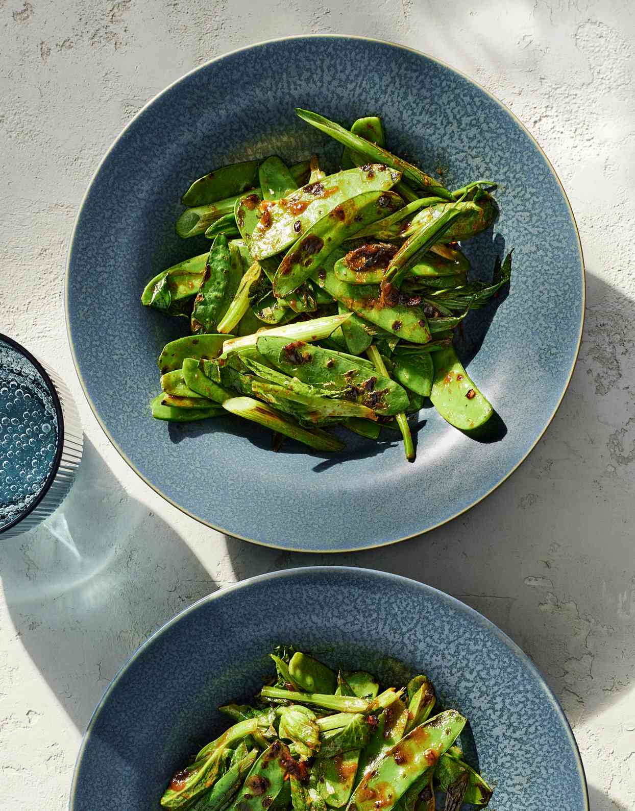 Dry-Fried Snow Peas and Scallions