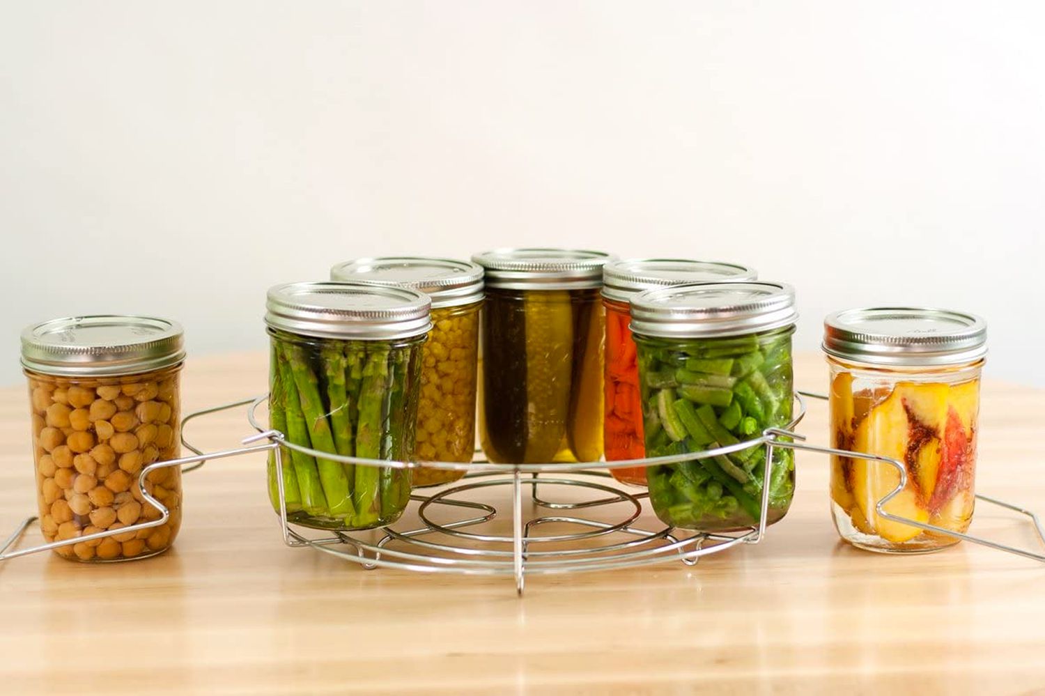 Metal jar rack for canning
