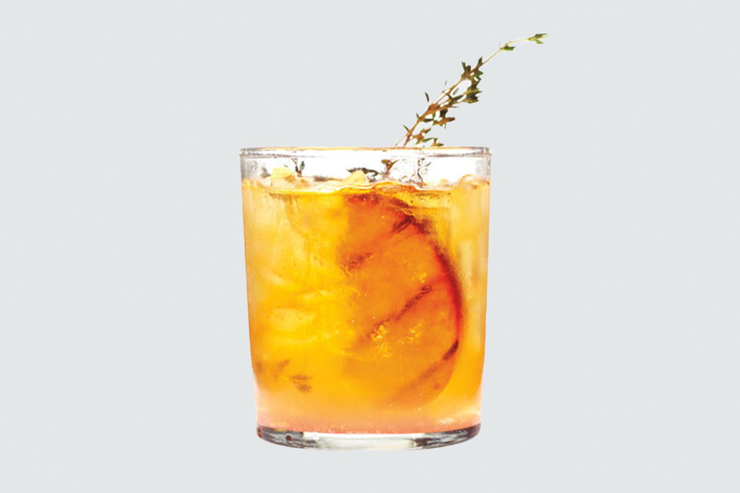 grilled peach old fashioned cocktail