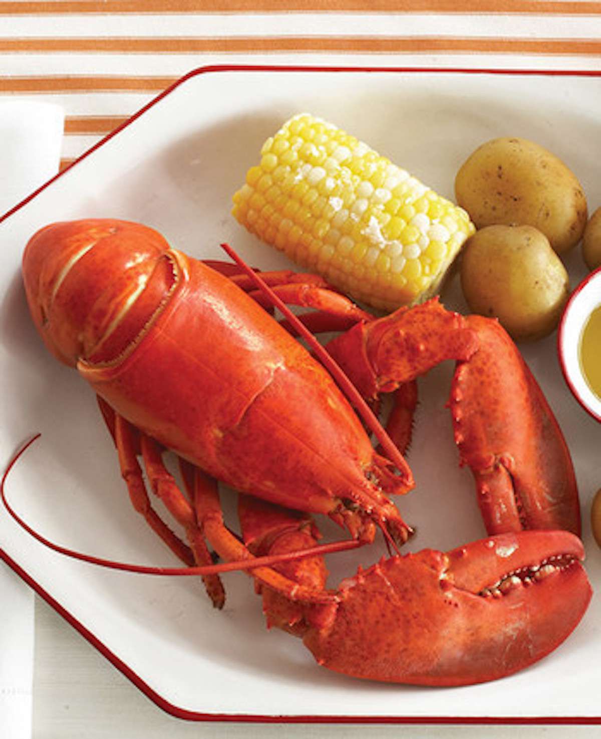 boiled lobster with corn