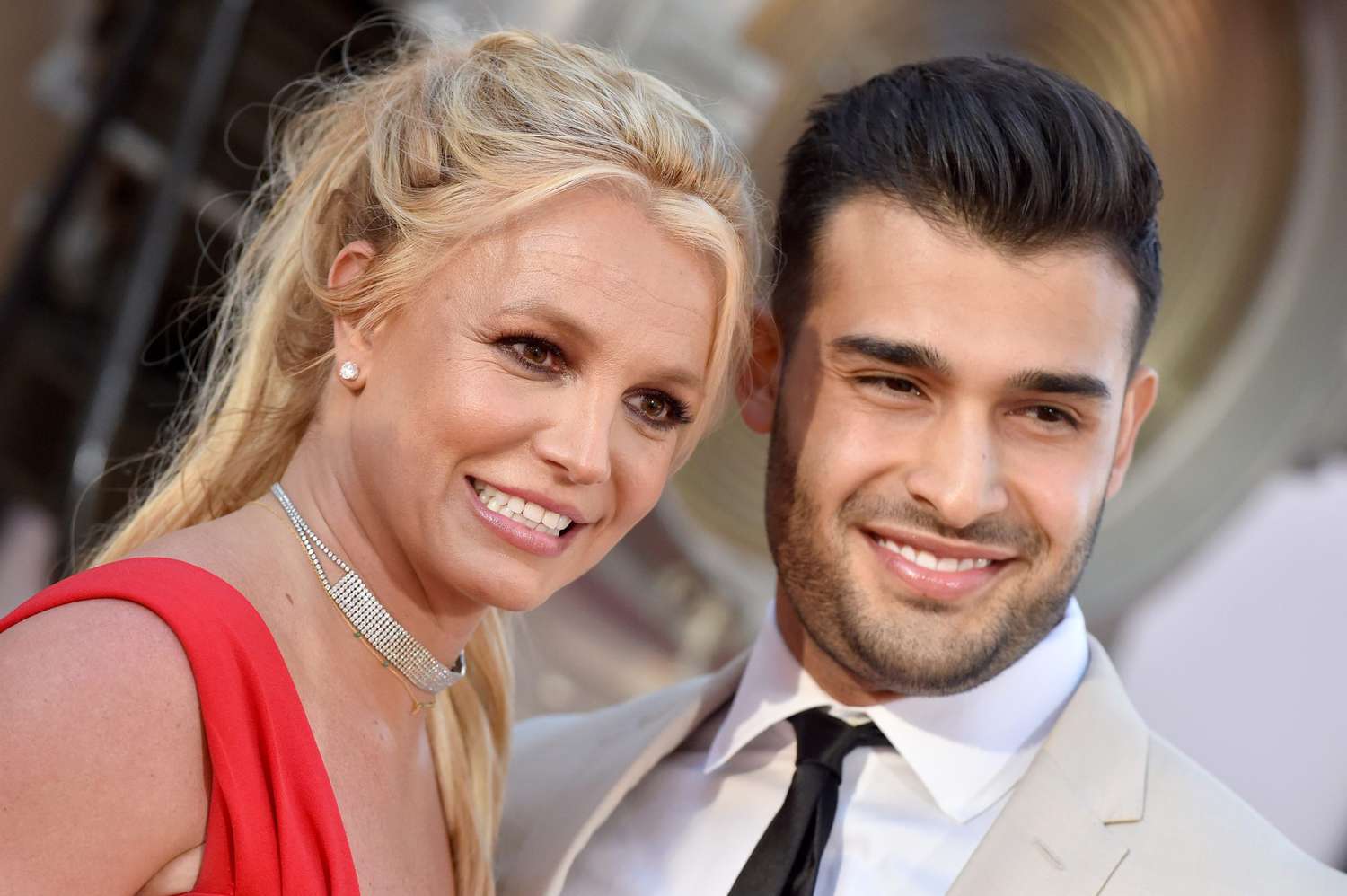 Britney Spears and Sam Asghari Sony Pictures' "Once Upon A Time...In Hollywood" Los Angeles Premiere - Arrivals