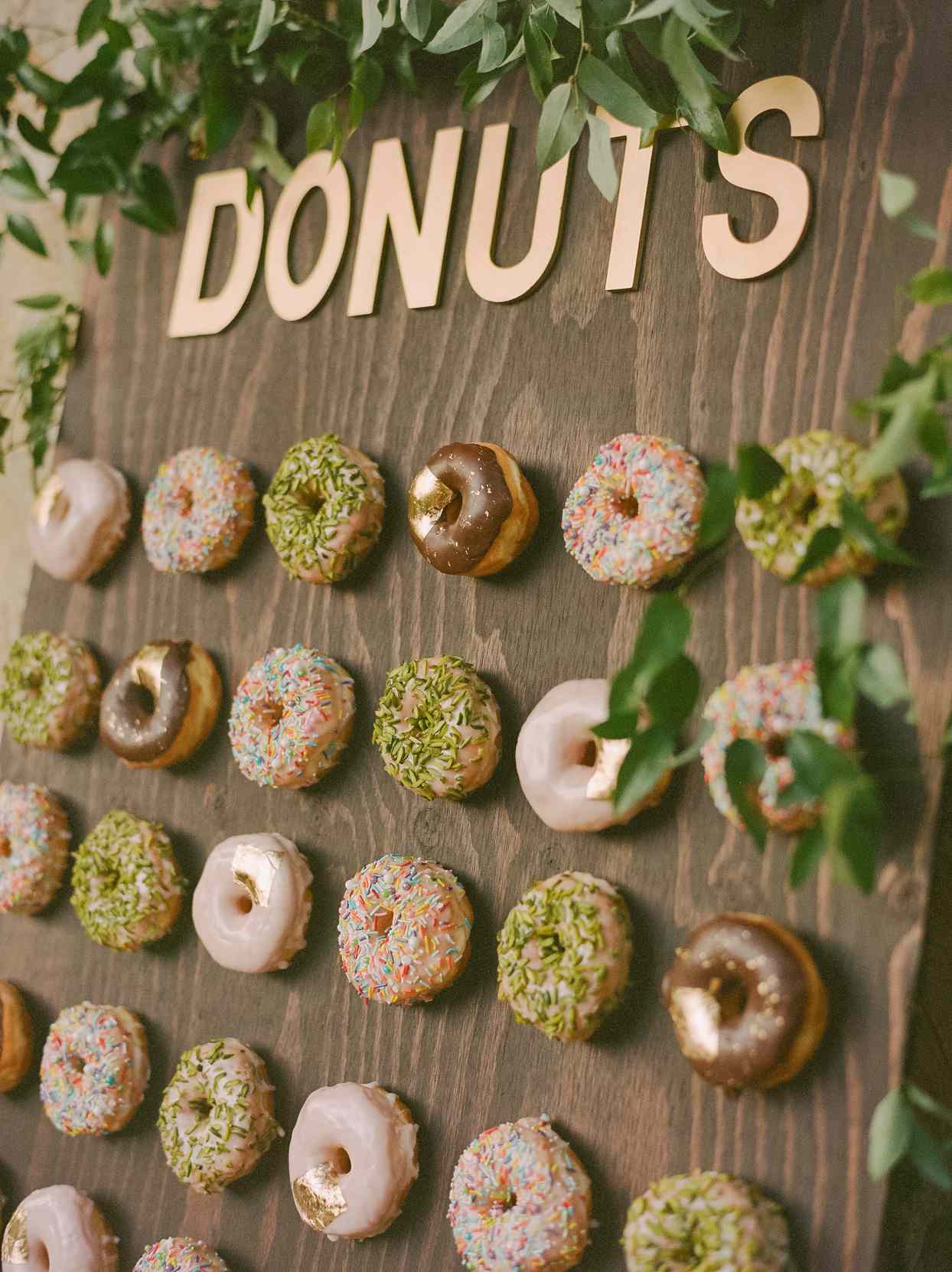 donut wall at wedding