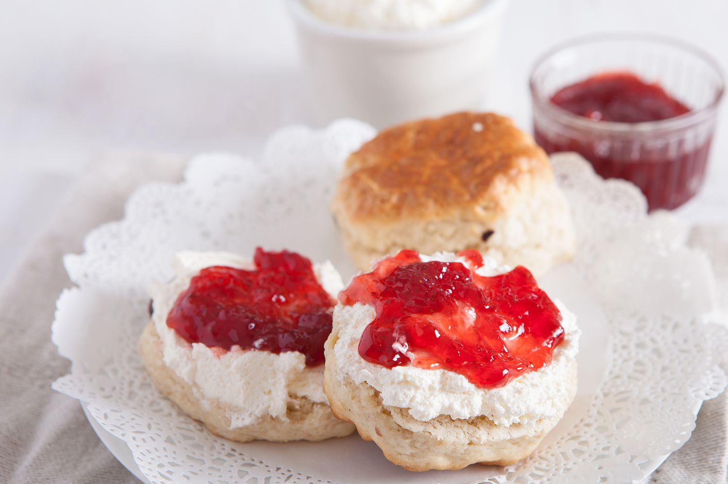 scones with jam and clotted cream