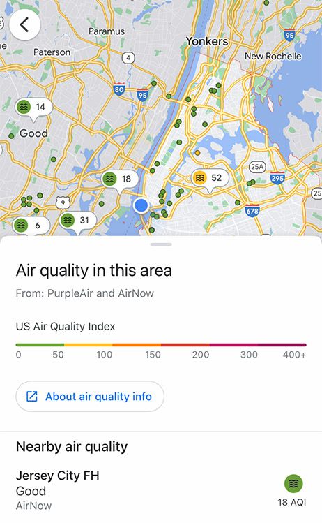 Google maps air quality