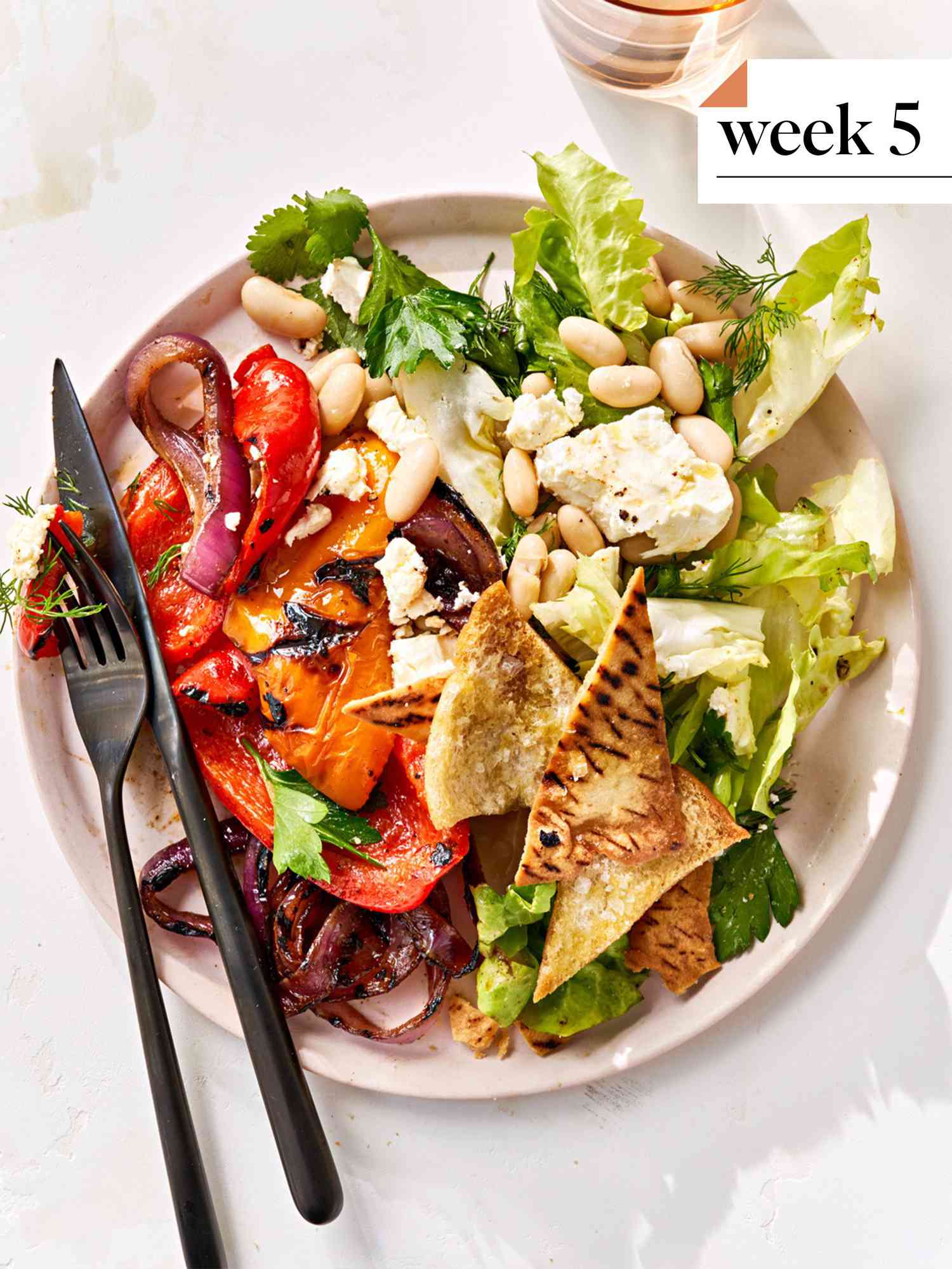 Grilled Vegetables and White-Bean Fattoush