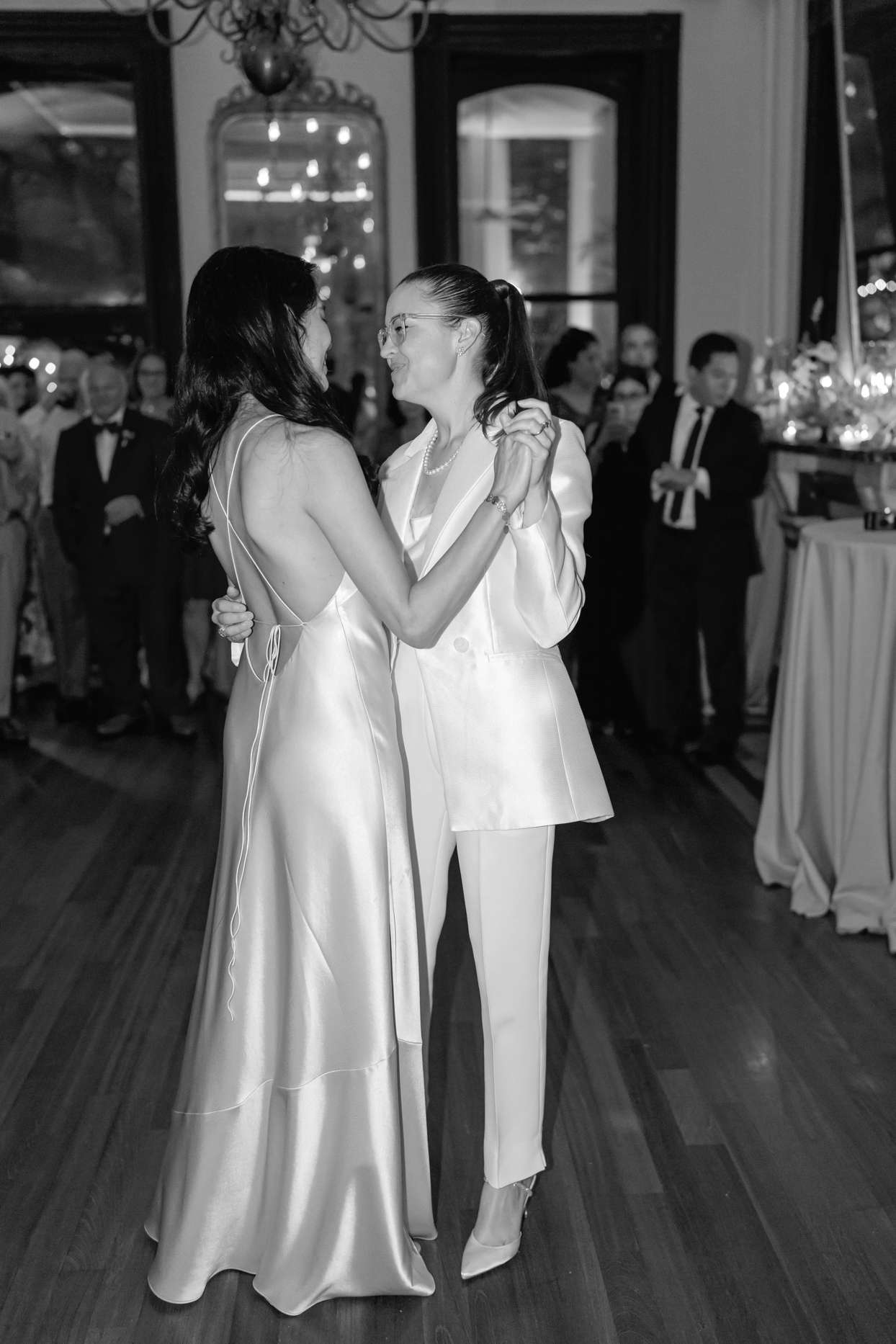 first dance as married couple on the dance floor