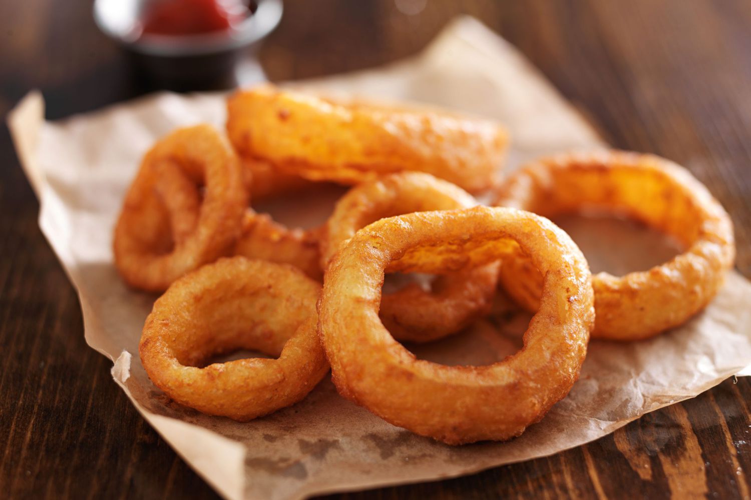 onion rings fried in parchment paper