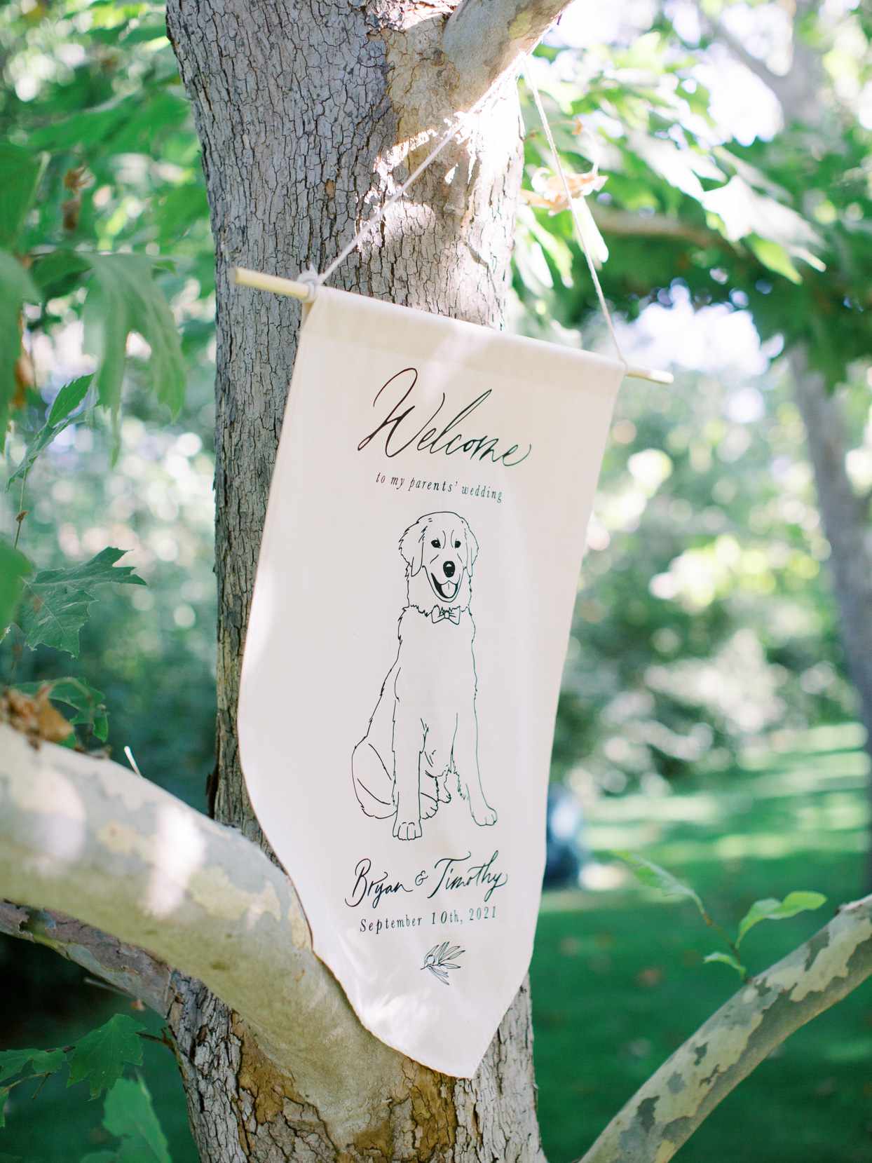 wedding sign with dog