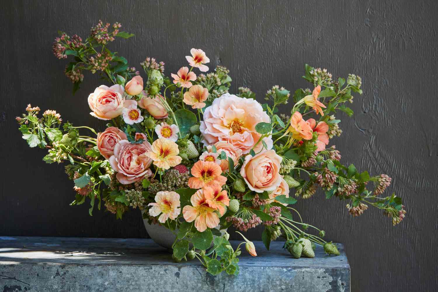 peach floral arrangement by max gill