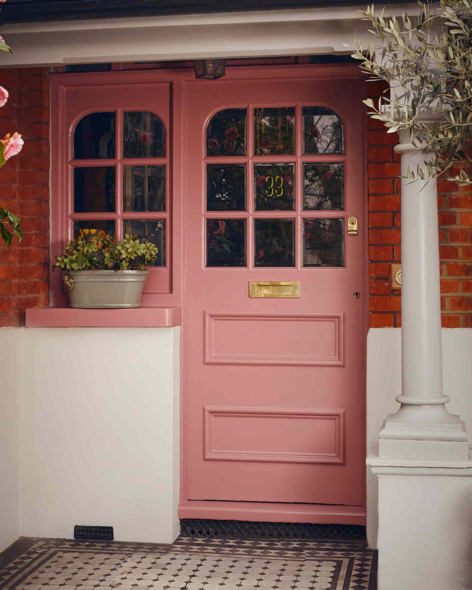soft pink front door