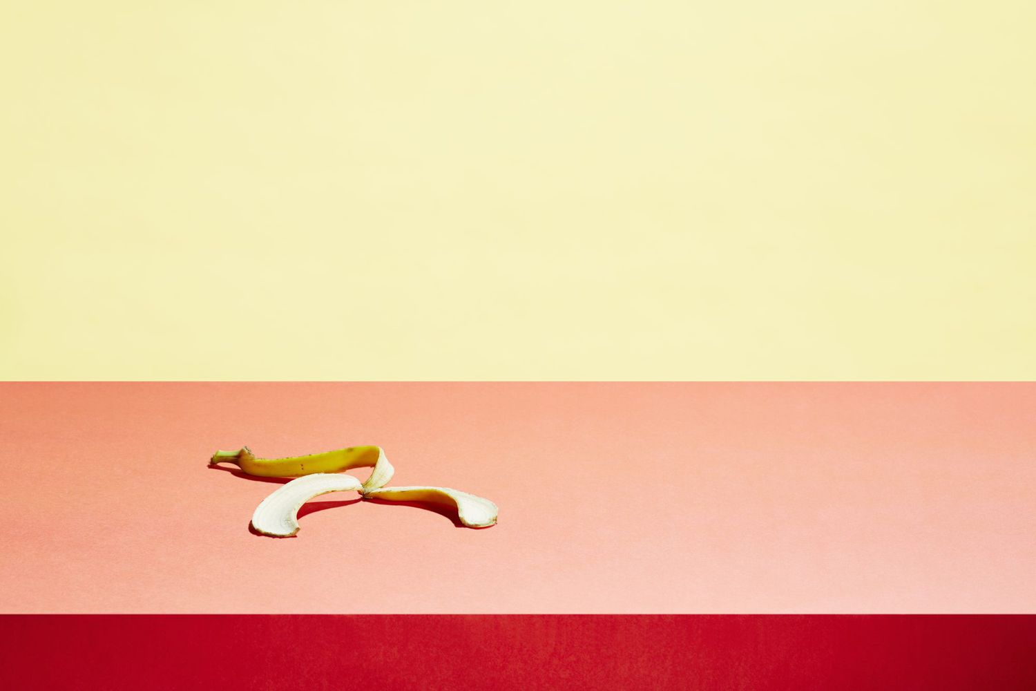 Banana skin in a table top to represent low libido from weight gain