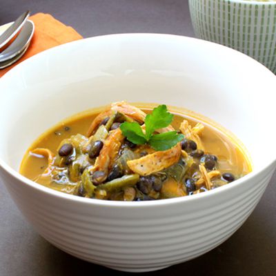 Organic Chicken, Roasted Poblano, Pumpkin and Black Bean Soup