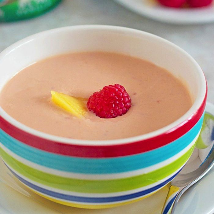 Chilled Mango Raspberry Soup