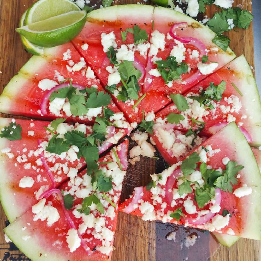 Grilled Watermelon Pizza with Honey And Lime