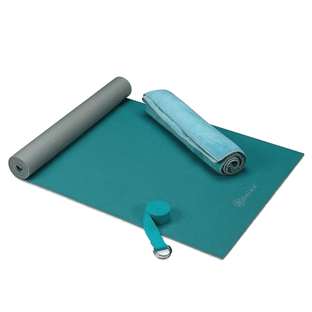 gaiam hot yoga kit mat towel strap