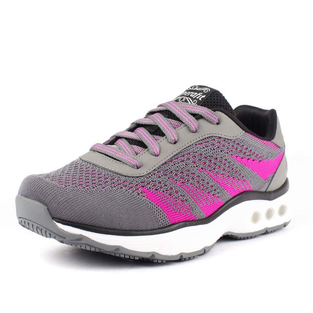 Whippet Pink White Print Running Shoes for Women-Casual Comfortable Sneakers Running Shoes