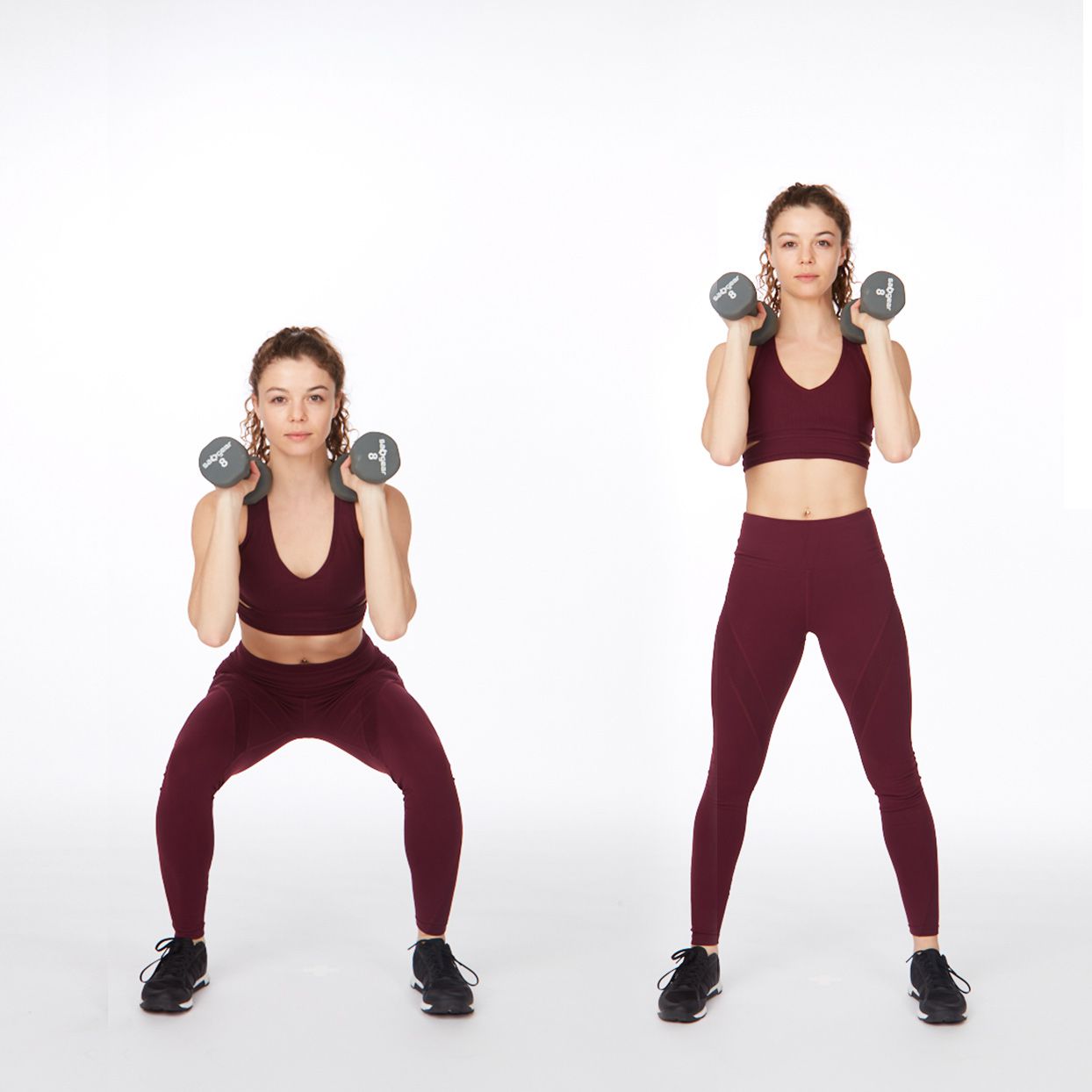 dumbbell squat thigh exercise