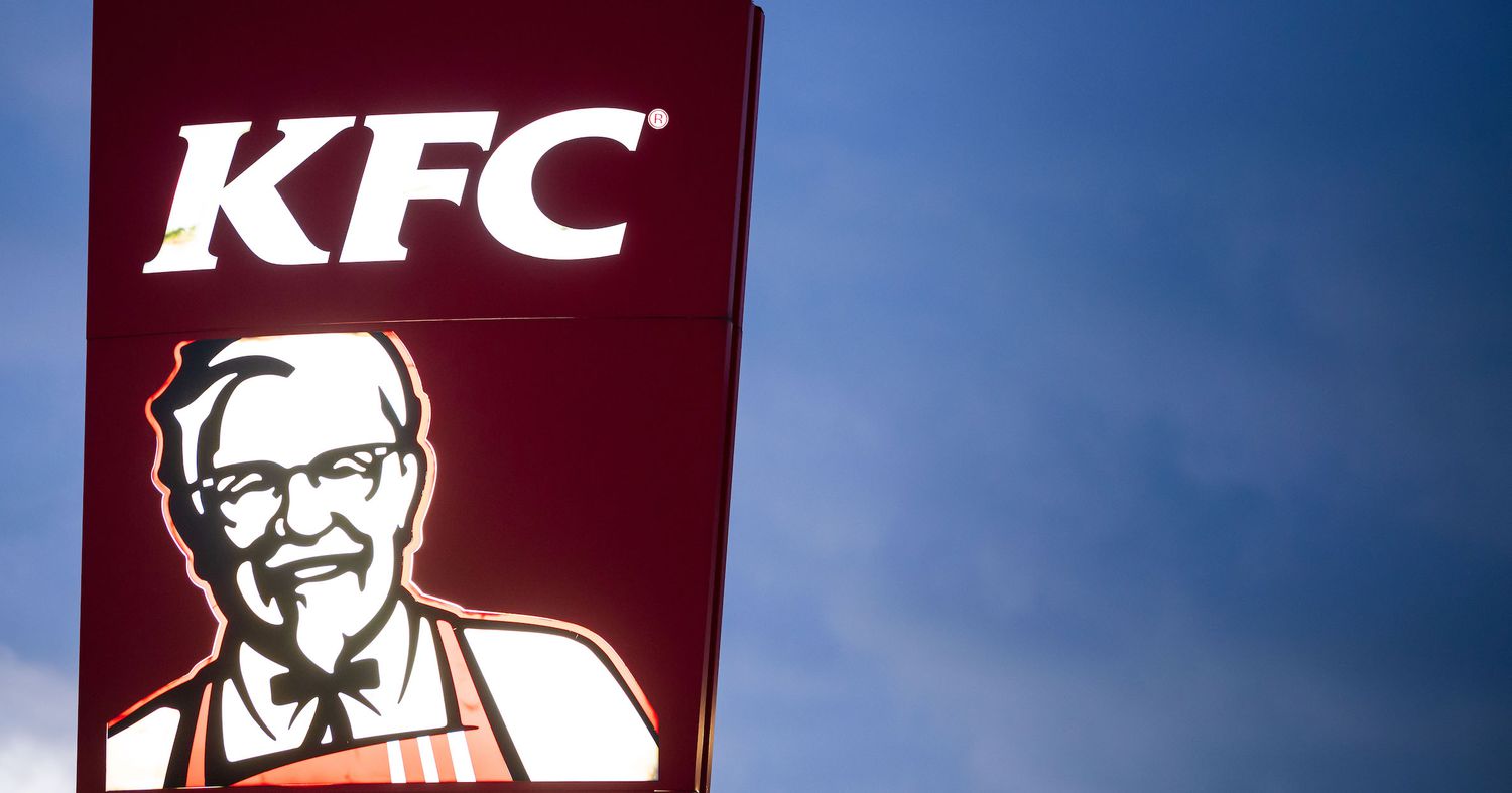 A KFC (Kentucky Fried Chicken) restaurant sign on January 25, 2019 in Cardiff, United Kingdom