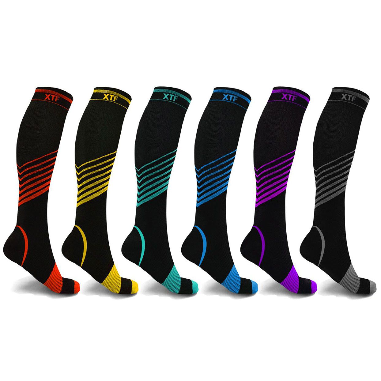 50cm for Sports Puzzling World in The Head Design Elastic Blend Long Socks Compression Knee High Socks 