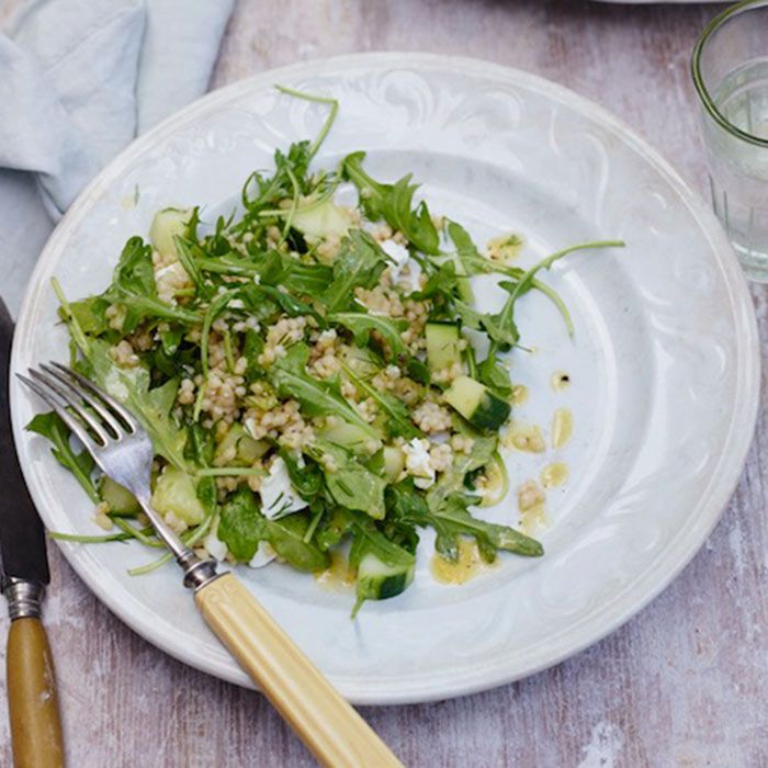 Lemon-Cucumber Salad with Feta and Couscous 