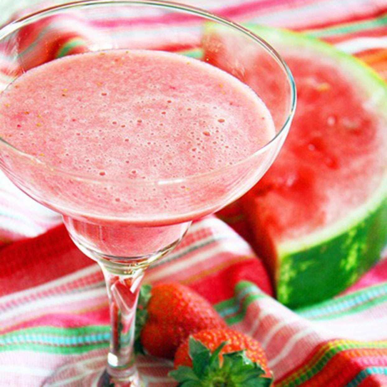 Watermelon, Strawberry, and Banana Smoothie
