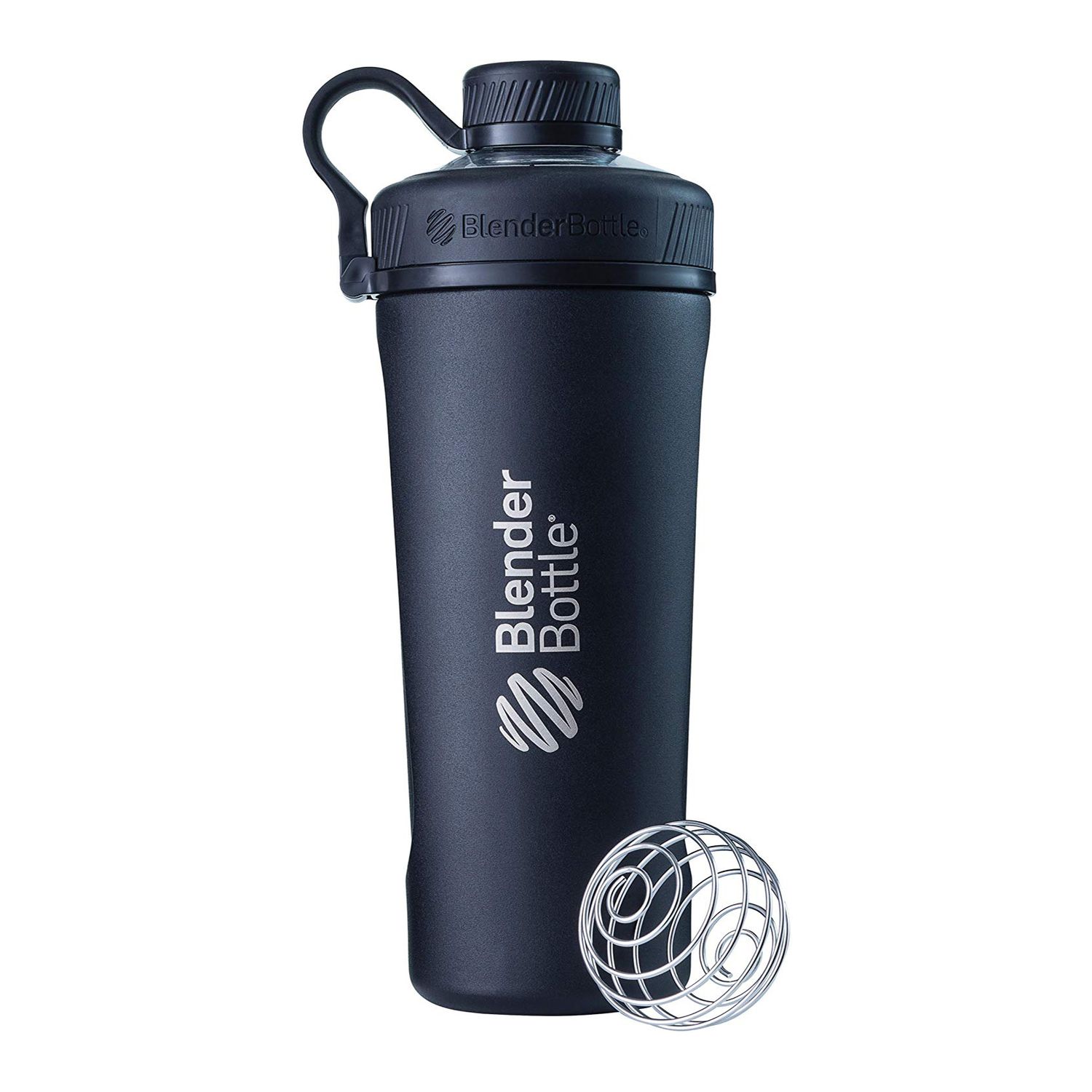Maiges Lee Classic Loop Top Shaker Bottle,400ML with Mixer Wire Whisk Balls Protein Shaker Cups,Multi-Function water bottle for sports /& outdoor, Black