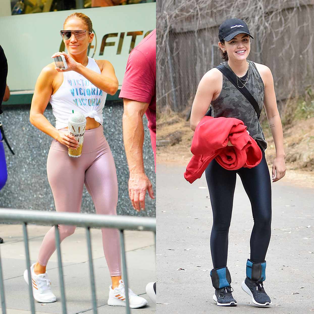 Jennifer Lopez and Lucy Hale wearing Adidas Edge Lux 3 Sneakers