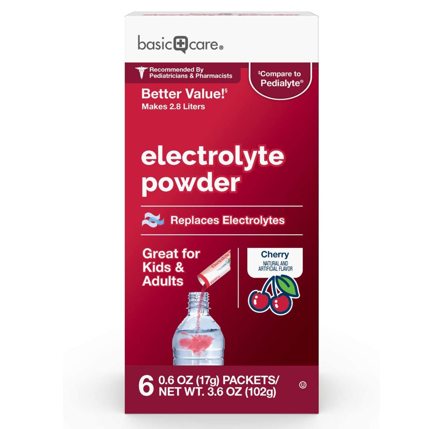 Amazon Basic Care Cherry Electrolyte Powder Packets