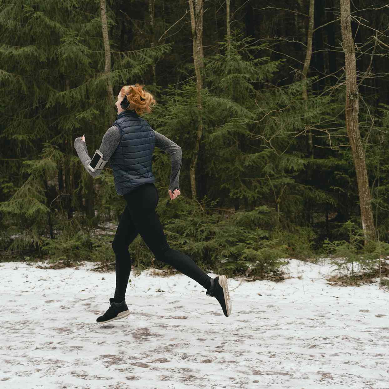 Runner participating in a virtual run for the holidays