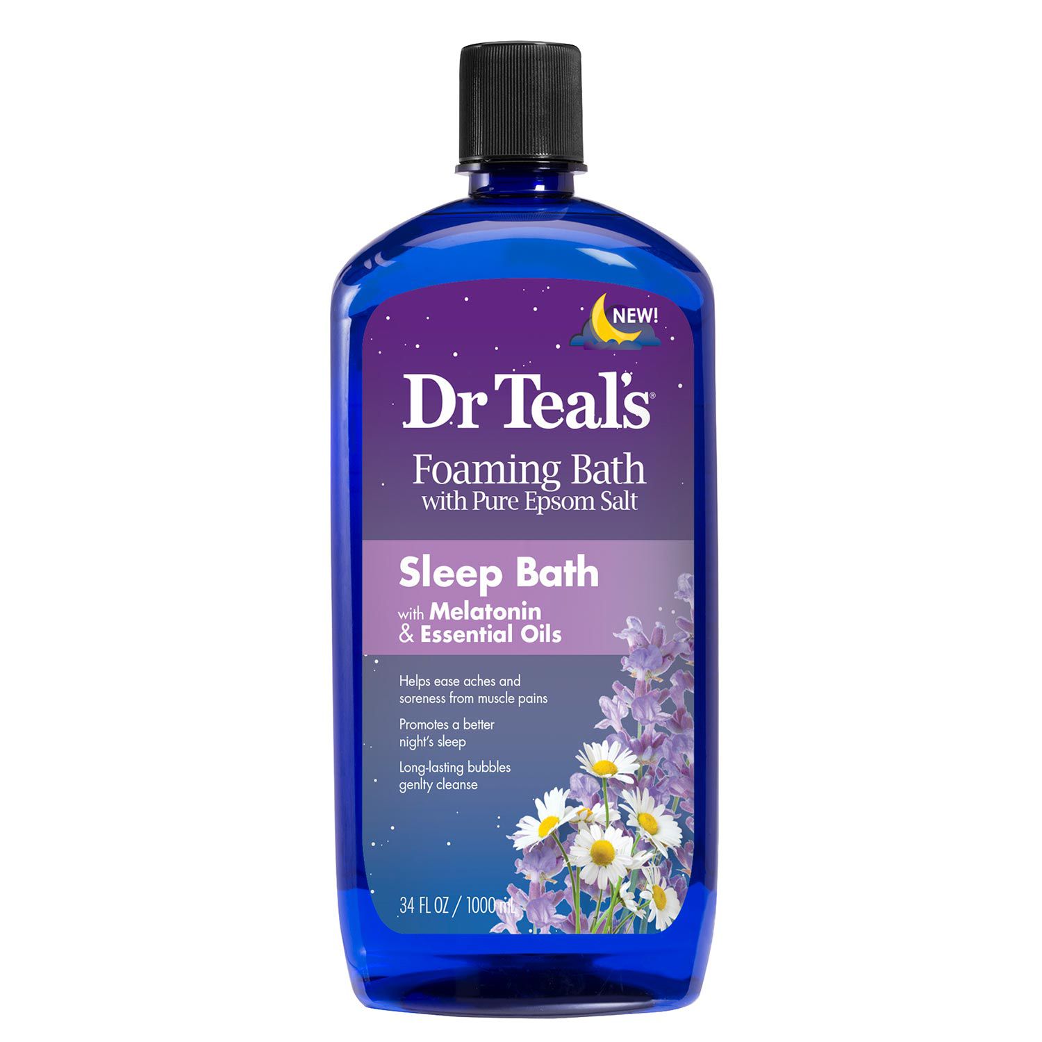 Dr Teal's Foaming Bath with Pure Epsom Salt, Sleep Bath with Melatonin