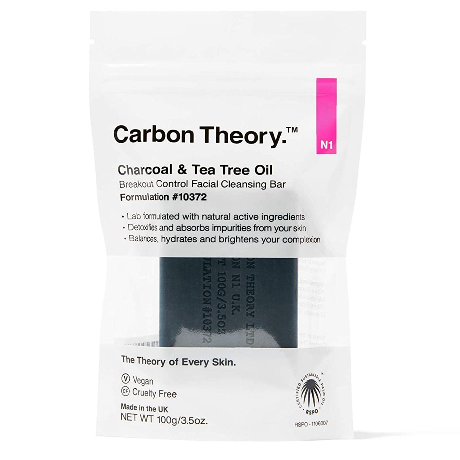 Carbon Theory Charcoal & Tea Tree Oil Facial Cleansing Bar