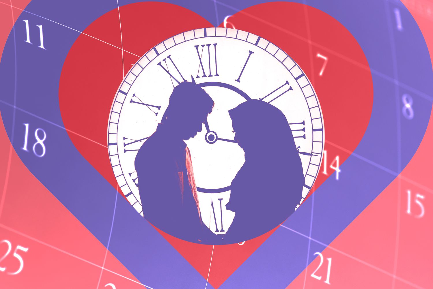 How Long Does It Take to Fall In Love? , Silhouette Man And Woman Standing Against Clock Face