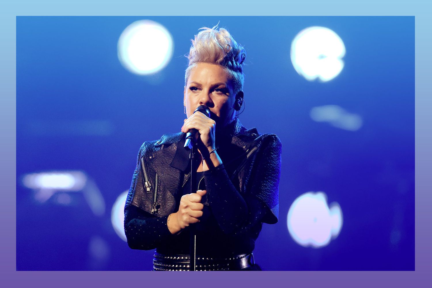 Pink performing on stage at 2021 Billboard Music Awards