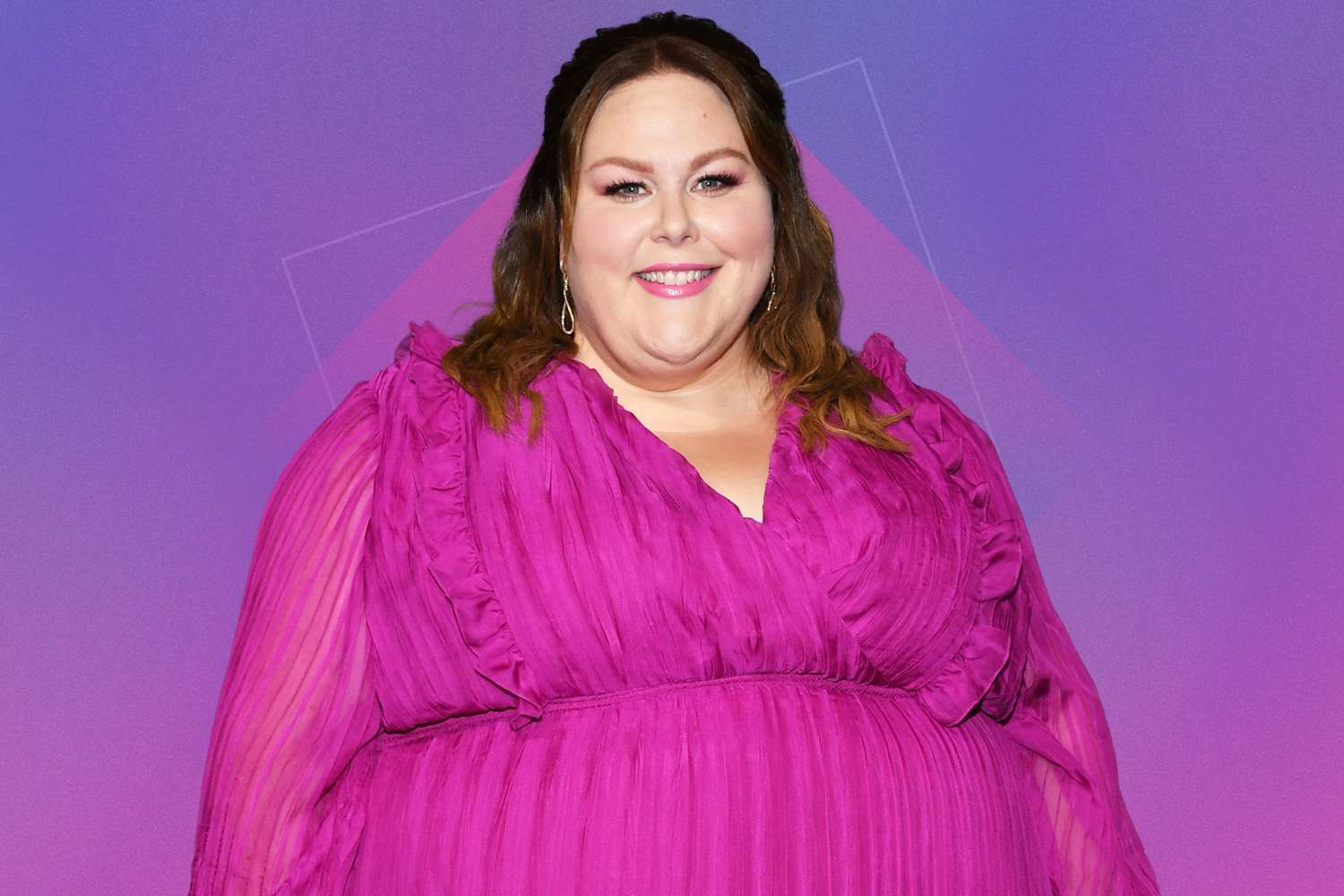 Chrissy Metz against a purple background
