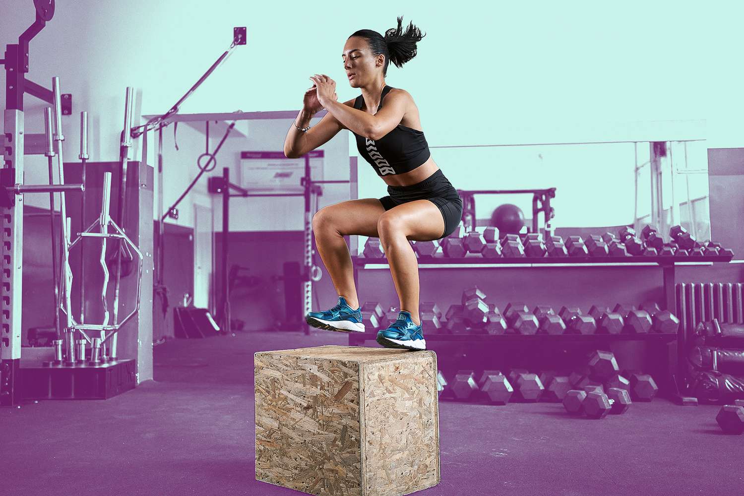 Woman Doing Jump Squats