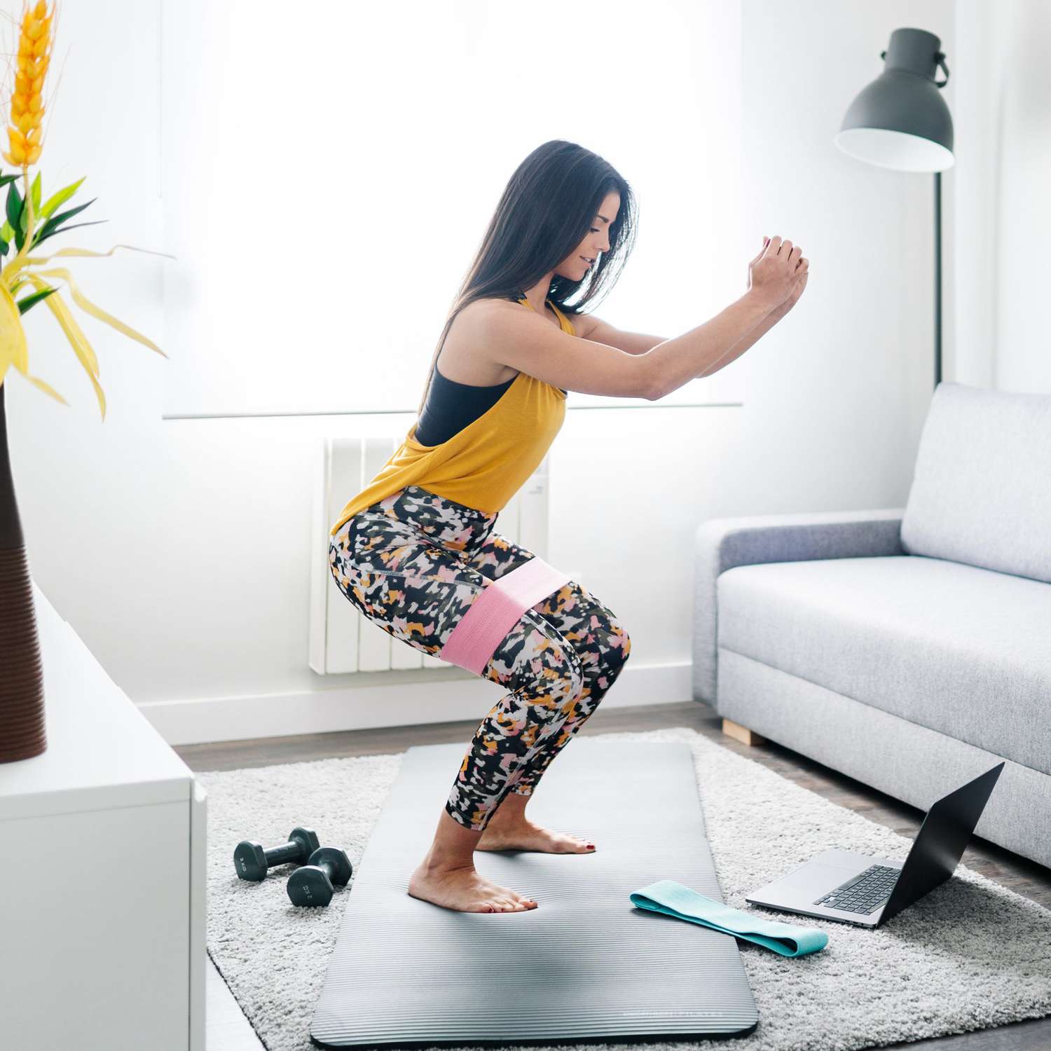 Woman Working Out At Home